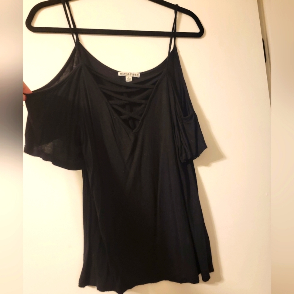 Moral Fiber - Off the Shoulder Spaghetti Strap Top